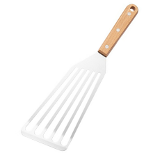 Základná obracačka z nehrdzavejúcej ocele s drážkovanou čepeľou od Master Chef, ľahká a odolná pre bezproblémové varenie, tepelne