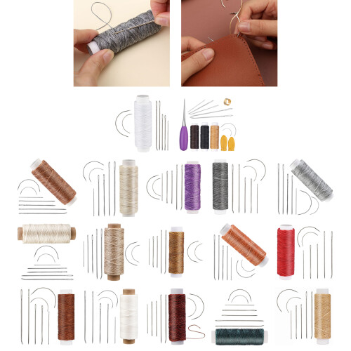 10 Set Leather Sewing Needle Set Leather-Natural wax thread 2
