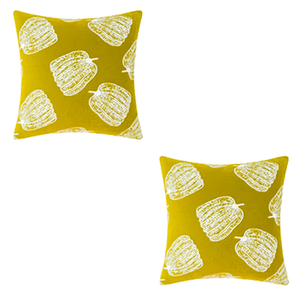 2Pcs Pillow Covers Colorful Pumpkin Fall Autumn Pillow- Green