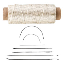 10 Set Curved Needle Upholstery Needle for-Rice white wax line