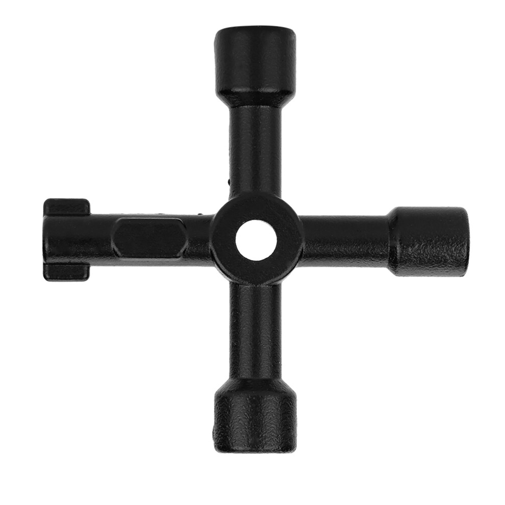 Zinc Alloy Cross Key Universal 4 Way Tool For Plumbers & Electricians Black 5071362830111