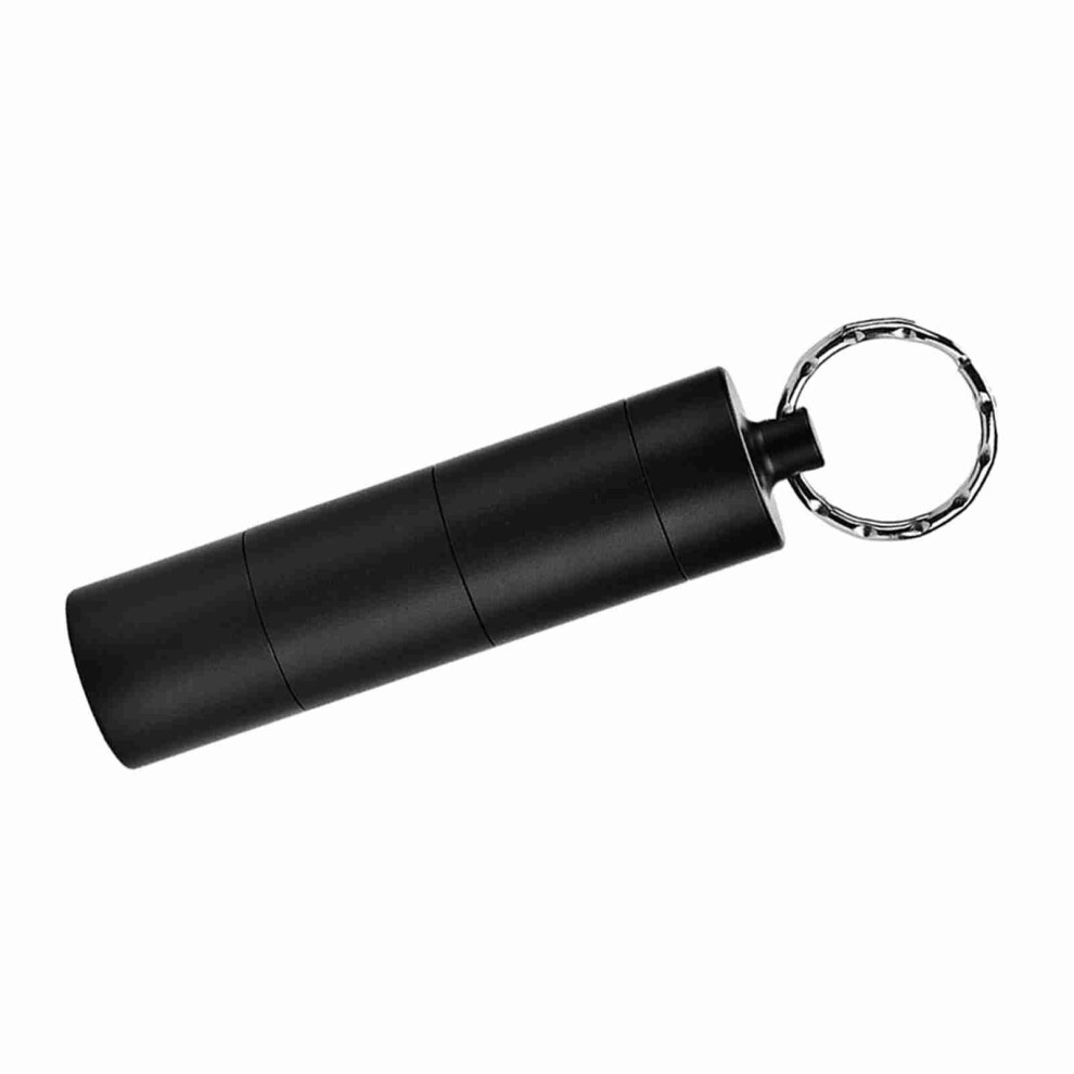 Black Waterproof Aluminum Pill Bottle With 4 Compartments, 8Cm