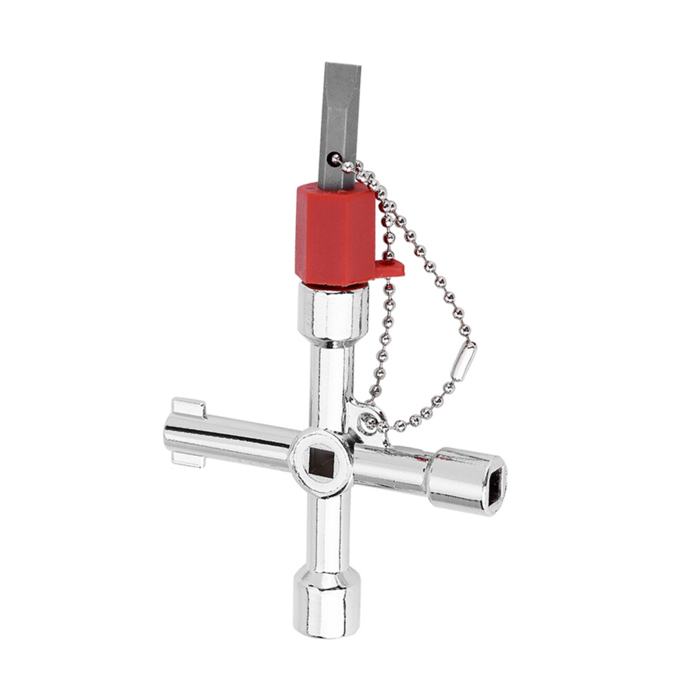 4-Way Multi-Functional Universal Cross Key For Valves, Zinc Alloy 7.2Cm 9471362830740