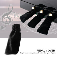 3 Stück Samtplüsch-Pedalabdeckungen für Klavier – Staubschutz, universell passend, Schwarz