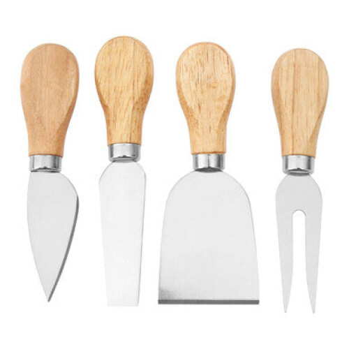 Cheese Storage Board With 4Pc Knife Set, Natural 2