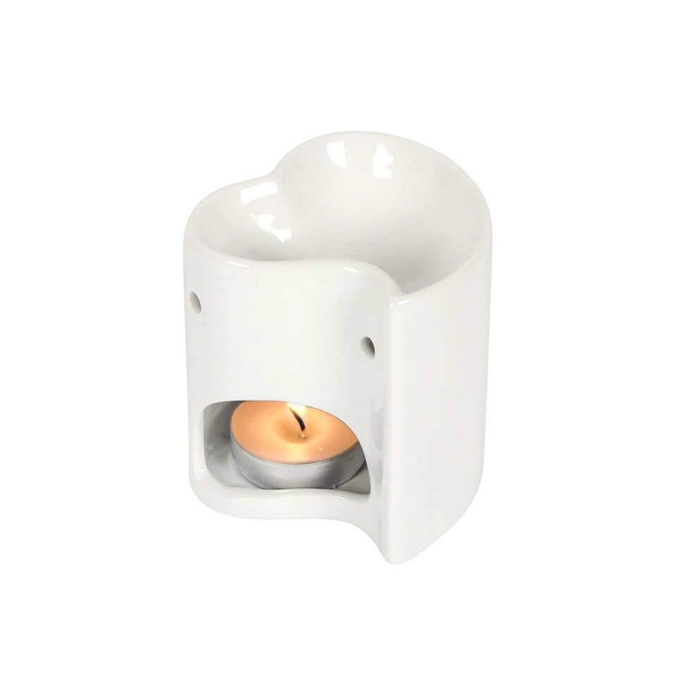 Diletto Gifts White Heart Oil Burner