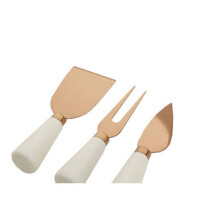 Premier Housewares 3pc White and Rose Gold Cheese Knife Set
