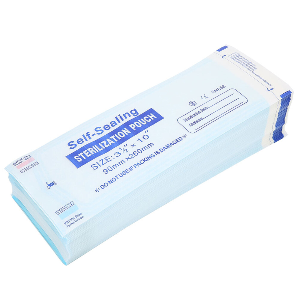 200pcs Dental Sterilization Pouches 90x260mm Medical-Grade Sealing Bags