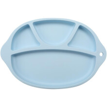 Piatto diviso con ventosa in silicone, ideale per bambini piccoli, resistente agli odori e infrangibile, con scomparti per il controllo delle
