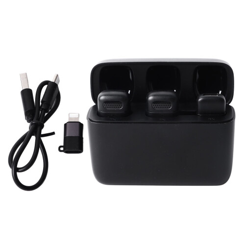 2 Stück Clip-On-Mikrofon mit Type-C, eingebaute 50mAh Batterie, Schwarz 1
