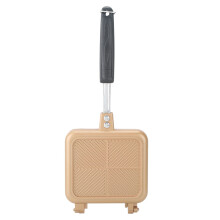 Panela Flip de liga de alumínio, antiaderente, para sanduíches grelhados, ideal para um café da manhã rápido. Design resistente ao calor com
