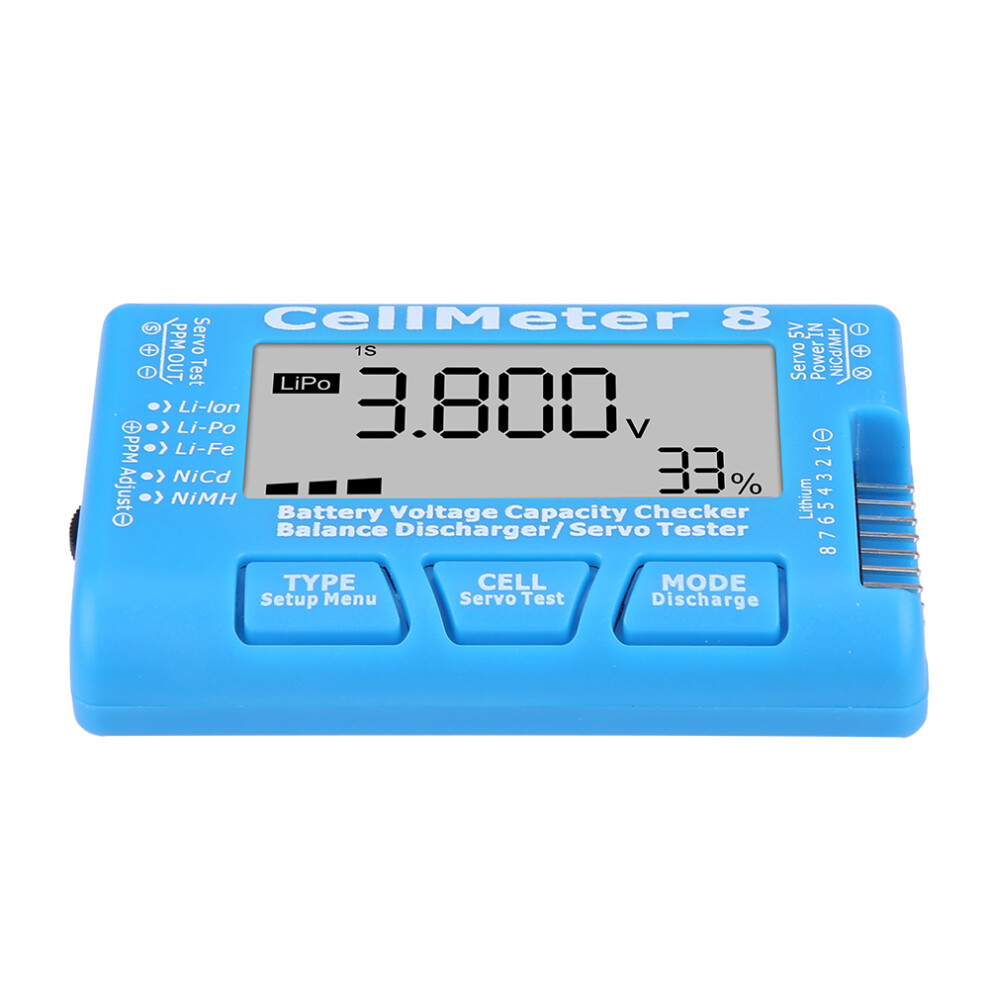 Rc Cellmeter 8 Digital Battery Tester, 8S Lipo & Nimh Capacity Checker 4961362833636