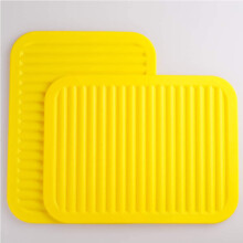 Salvamanteles de silicona para platos calientes, resistentes a temperaturas extremas, flexibles y fáciles de limpiar, color naranja, juego de dos,