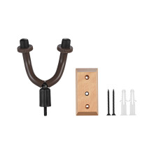 GH-01 Holz-Gitarrengurt an der Wand | Robuste Befestigung mit Gummibeschichtung