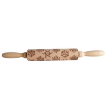 Selbstgemachter Teigroller mit Gravurmuster, antihaftbeschichteter Backroller für Kekse, umweltfreundliches Küchenutensil aus Buchenholz, geeignet