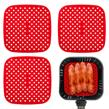 Silikon-Backformen für Heißluftfritteusen, 3er-Pack, quadratisch, 21,6 cm (8,5 Zoll), lebensmittelecht, wiederverwendbar, antihaftbeschichtet, hohe