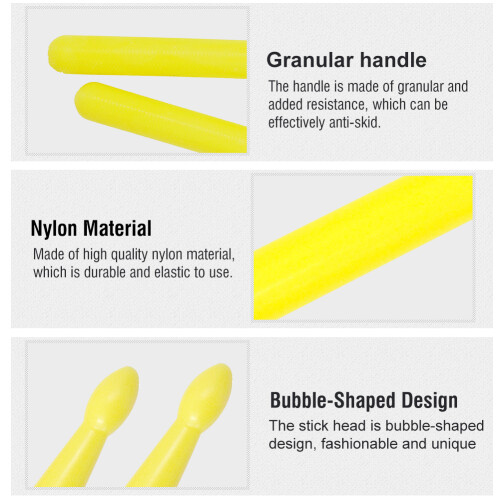 Durable Nylon Drop-Shaped Drumsticks 39cm with 5 Colors