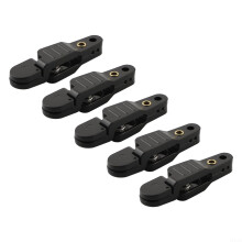 Heavy Duty Clip Set 5Piece Adjustable Snap Clips for Weight Boat and Downrigger Applications Black