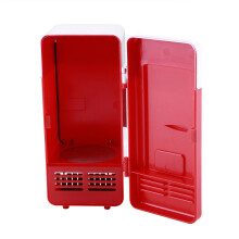 Red Mini USB Beverage Cooler & Heater - Plug & Play for Car & Office