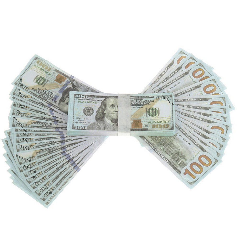 100PCS Realistic Play Money 2-Sided Print Fake Dollar Bills Props - Type 2