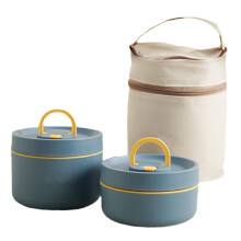 Lebensmittelechtes, wiederverwendbares Lunchgeschirr, isoliertes Bento-Lunchbox-Set, auslaufsichere Thermobehälter aus Edelstahl mit Isoliertasche,