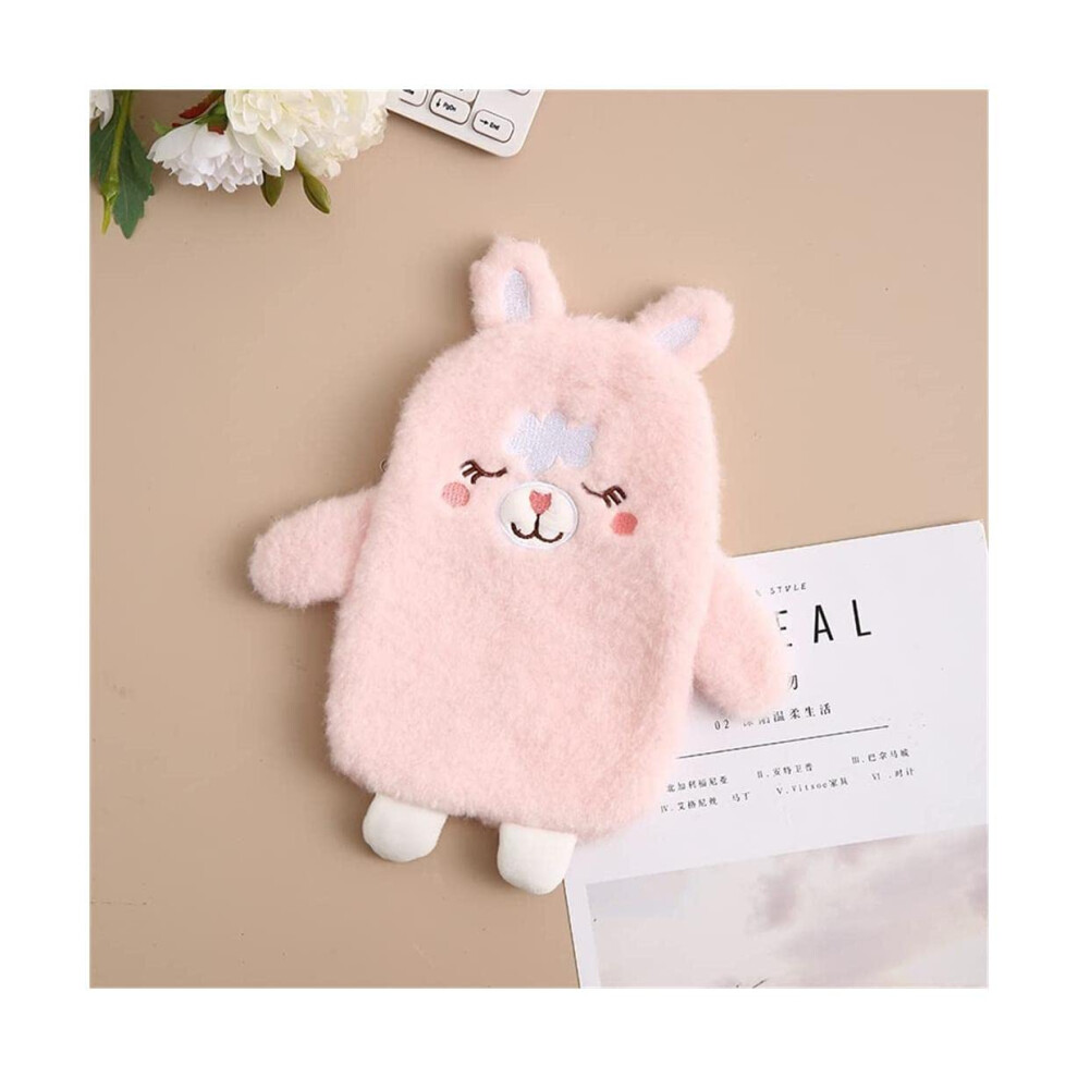 350ML Small Hot Water Bag Reusable Hot Water Bottle With Detachable Washable Cloth Cover Fluffy Hand Warmer One Size B