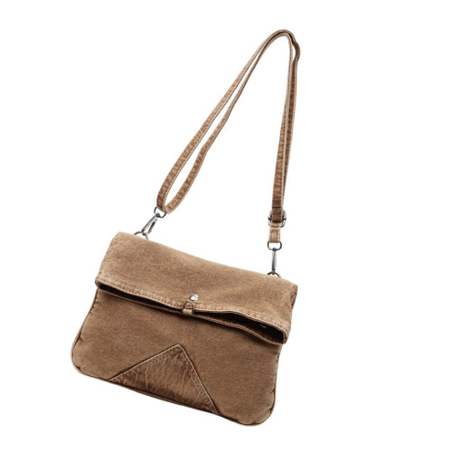 Washed Jeans Bag Style Lightweight Practical Carryall-brown