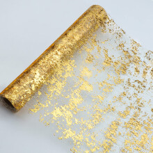 Décoration de table luxueuse et raffinée, chemin de table en maille dorée métallisée à paillettes, réutilisable et facile d'entretien pour