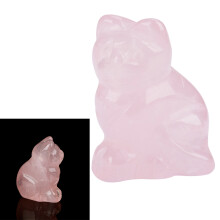 Rosaquarzschnitte Katze Dekor Kristallheilstein 5cm