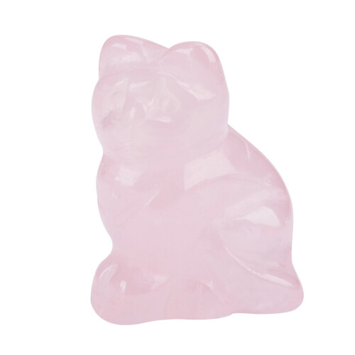 Rosaquarzschnitte Katze Dekor Kristallheilstein 5cm 1