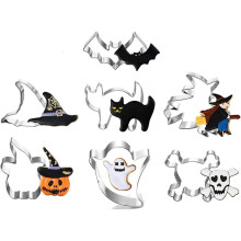 Festlig Halloween-kakeutstikkersett, utstikker i rustfritt stål, enkel å bruke og rengjøre, nonstick-klebende, enkel å ta ut av formen til