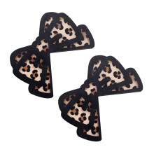 Leopard Bows Computer Monitor Decorations Wooden Bowknot-bs4964