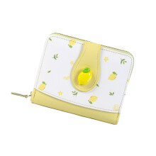 Women Wallet Leather Pocket Wallet PU Purse Slim Short-Yellow