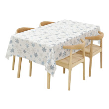 Fournitures de fête élégantes sur le thème des flocons de neige, nappes de Noël en plastique jetables, faciles à nettoyer et résistantes aux