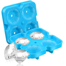Ice Artisans' Delight, højkvalitets silikoneform til køling af drikkevarer, tilbyder BPA-frit og fleksibelt materiale, diamant-isterningforme til