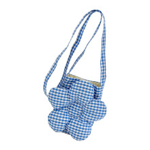 Stylish Floral Pattern Shoulder Bag Breathable Cotton-Blue