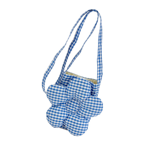 Stylish Floral Pattern Shoulder Bag Breathable Cotton-Blue