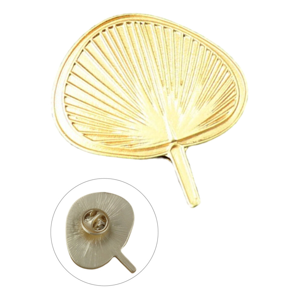 Palms Leaf Fan Shape Metal Lapel Pin Fashion Jewelry Brooch-B