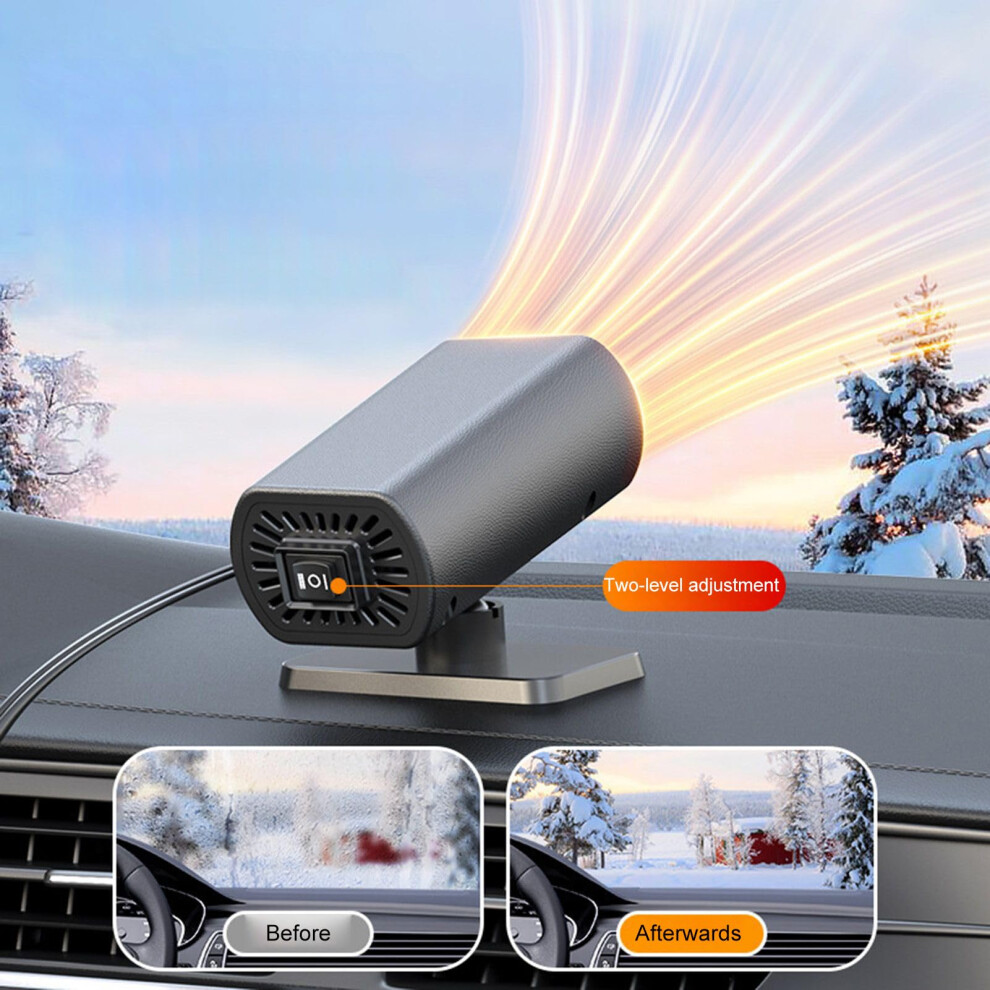 Car Heater 12V 2In1 Defogger And Defroster With Fan And Suction Holder For Truck Rv Window Winter And Summer 9105992210466