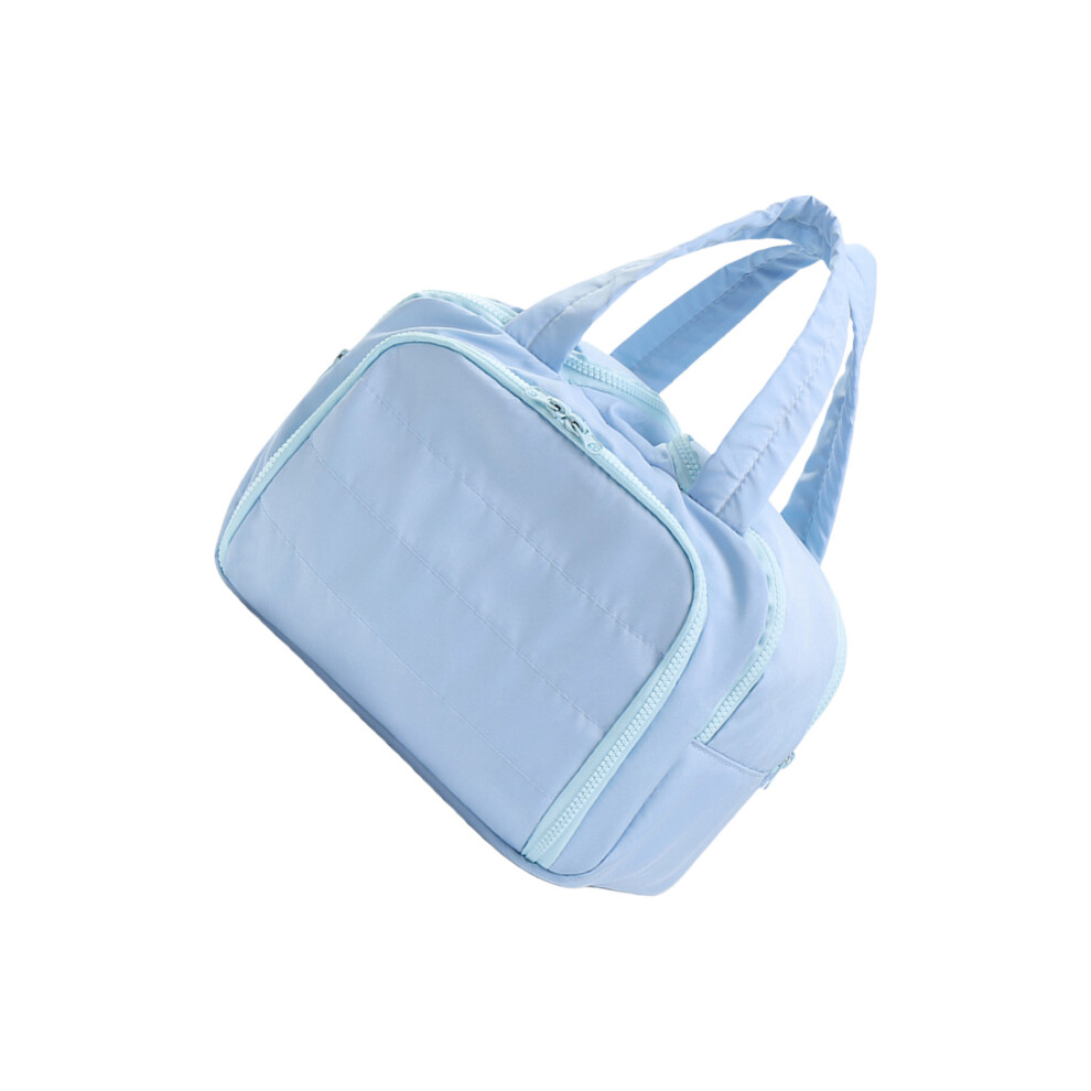 Light/Blue Travel Makeup Bag,With Multiple Compartments For