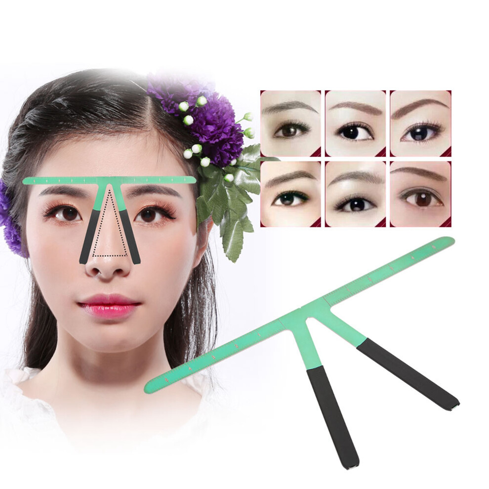 Green Reusable Eyebrow Ruler For Tattoo & Shaping, 14X7cm