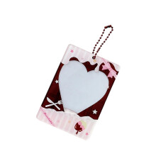 Chocolate Theme Cute Mini Card Holder For-Pink strawberries