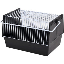 Parrot Cage Portable Travel Bird Cage Black With Wood Perch And Feeder Plastic Iron Parrot Carrier Breeding Box