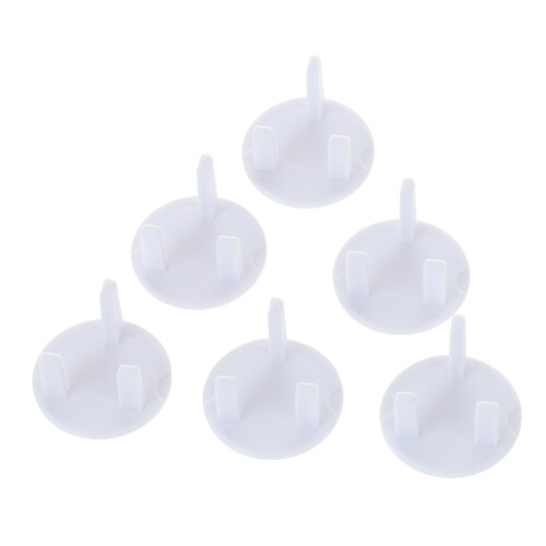 6Pcs U.K Type Safety Socket Covers Baby Proofing Electrical Protectors White 1
