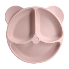 Compagno per la pappa dei bambini, piatto diviso con colori vivaci e ventose per pasti senza sporcare, in silicone alimentare facile da lavare.