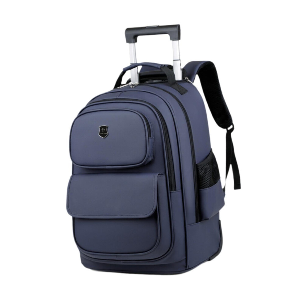 Laptop Backpack Rolling Laptop Briefcase With Wheels Wheeled Computer Carrier For Business Travel Mobile Office Bag Blue 9105992211043