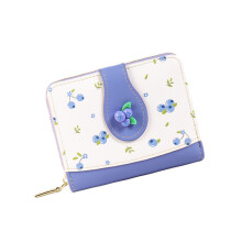 Dames kleine compacte portemonnees Pu lederen clutch-Blauw