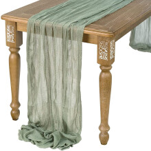 Camino de mesa elegante, material de algodón suave, rústico y duradero de alta calidad, material natural teñido a mano, textura arrugada, no