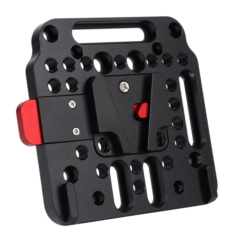 V Lock Assembly Quick Release External Battery Plate, 9.8X9x1.4cm Black 4691362842856