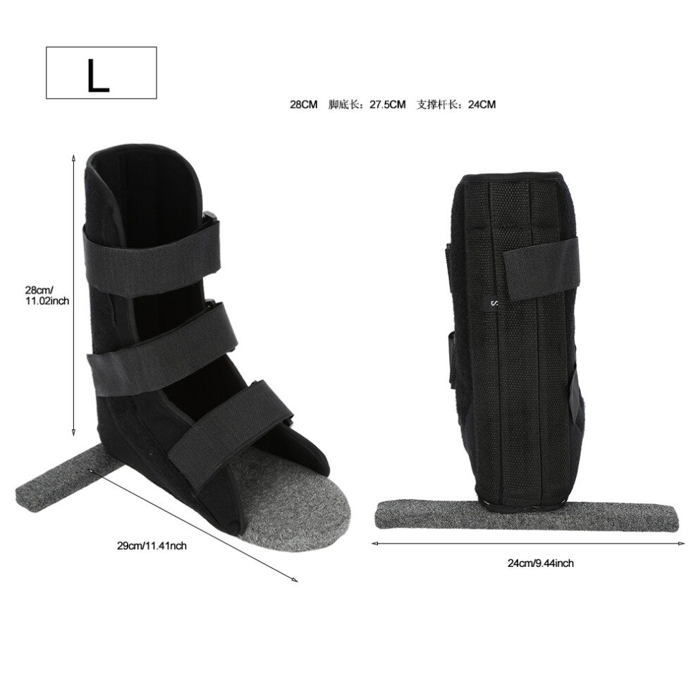 Black Adult Ankle Fixation Support Brace Plantar Splint Orthosis L